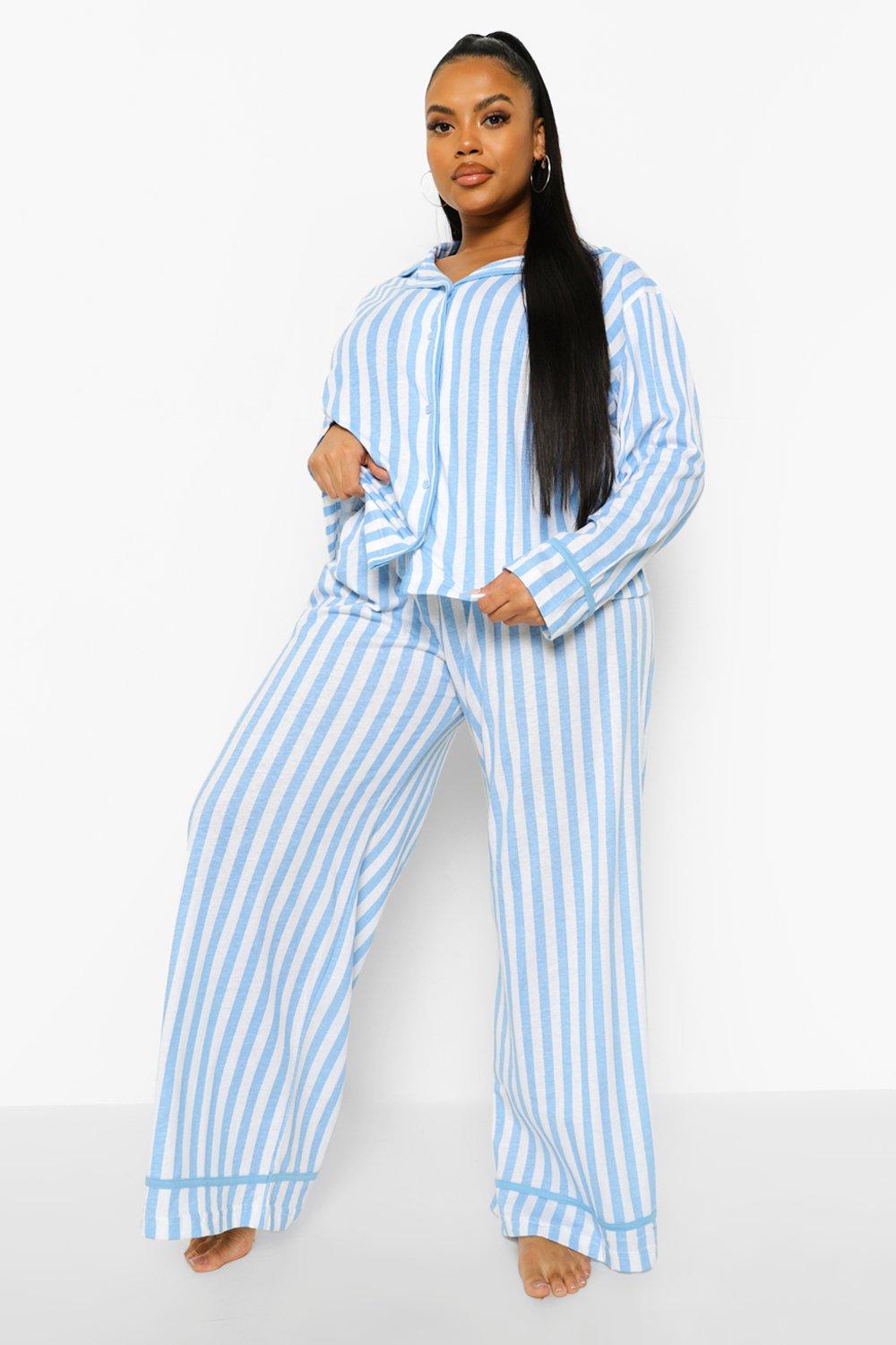 Plus size striped pajamas sale