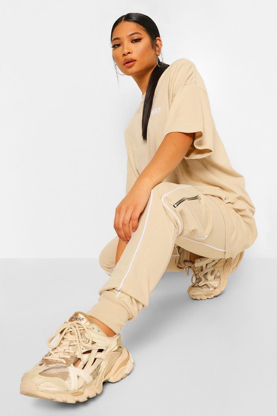 Stone Petite Piping Front Pocket Detail Track Pants image number 1
