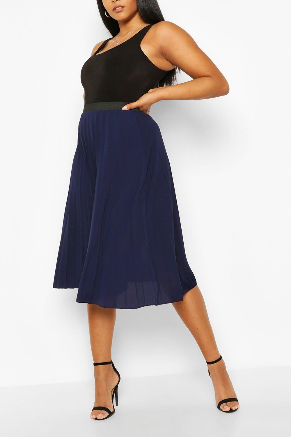 Plus size chiffon midi skirt best sale