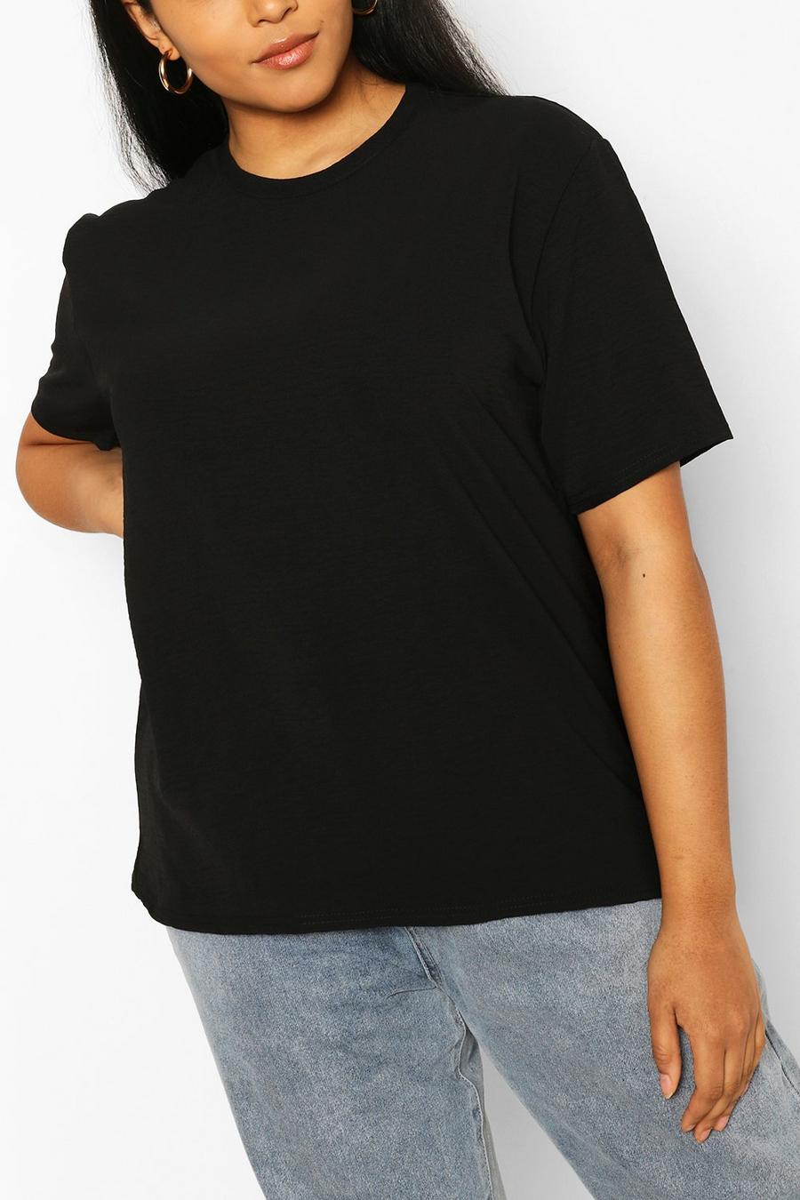 Plus Linen Look Oversized T-Shirt image number 1