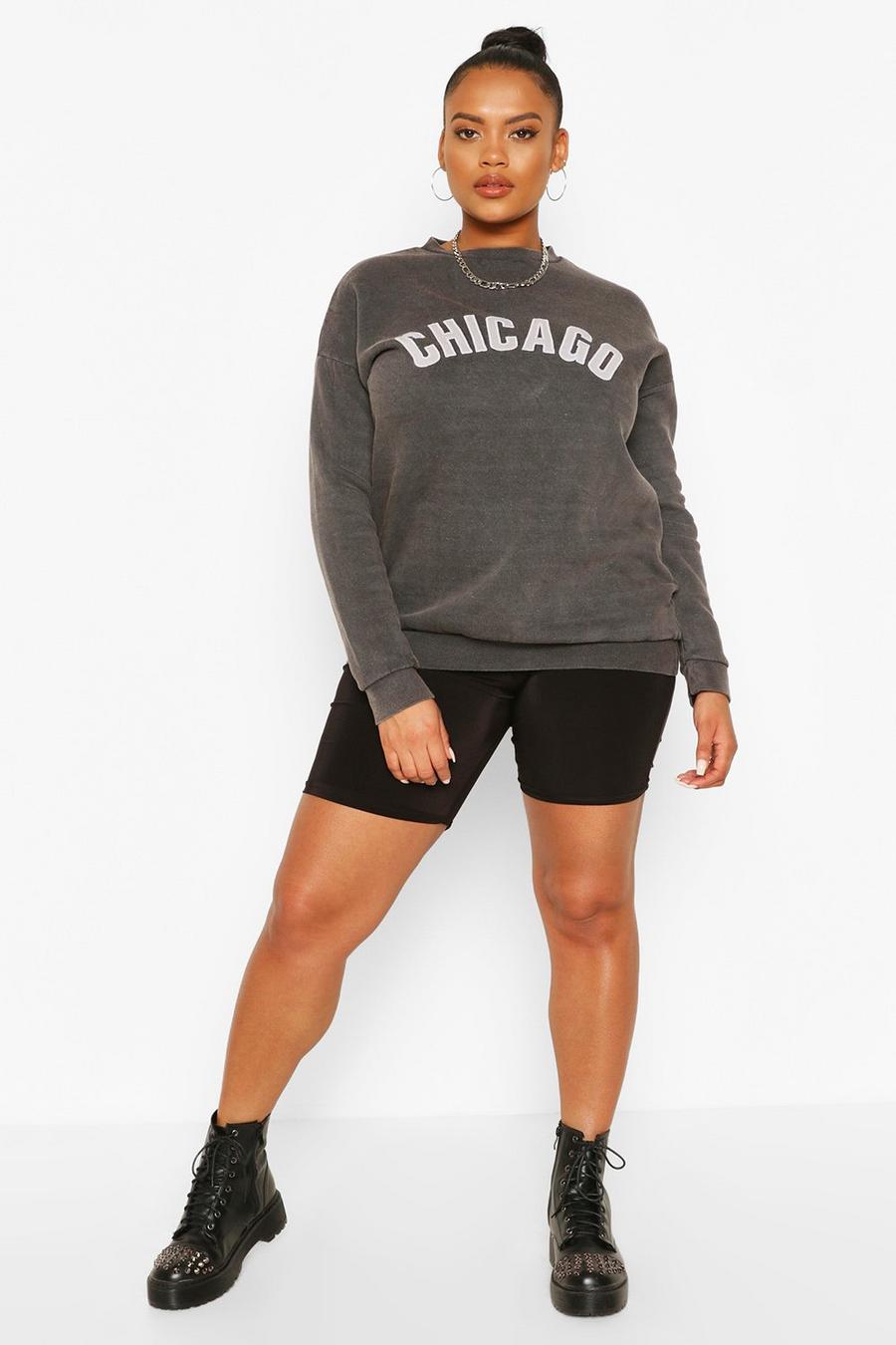 Black Plus - "Chicago" Oversize sweatshirt med tvättad effekt image number 1