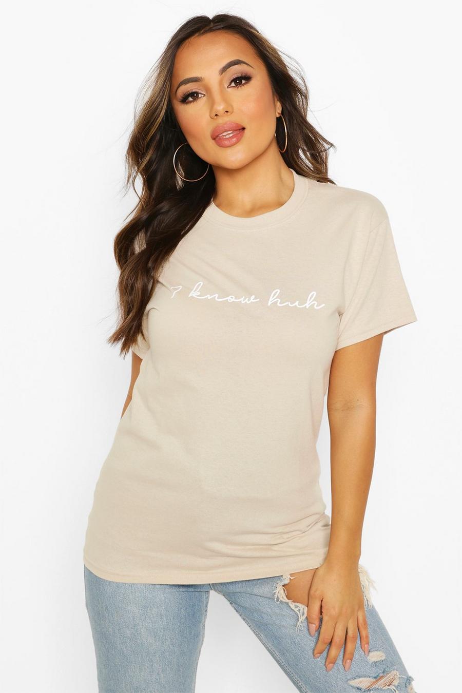 Petite - T-shirt à slogan « I Know Huh », Roche image number 1