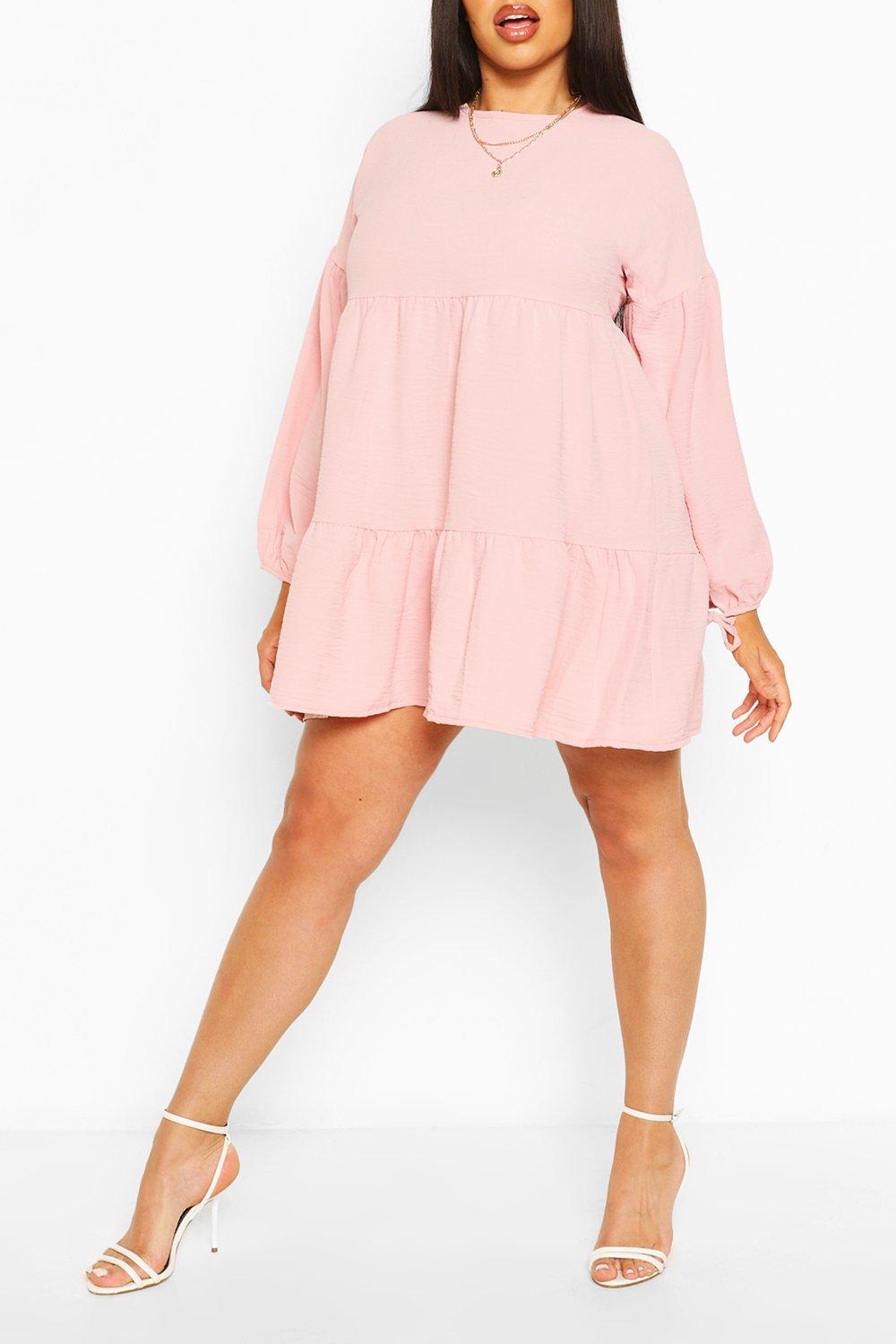 Boohoo plus smock top dress