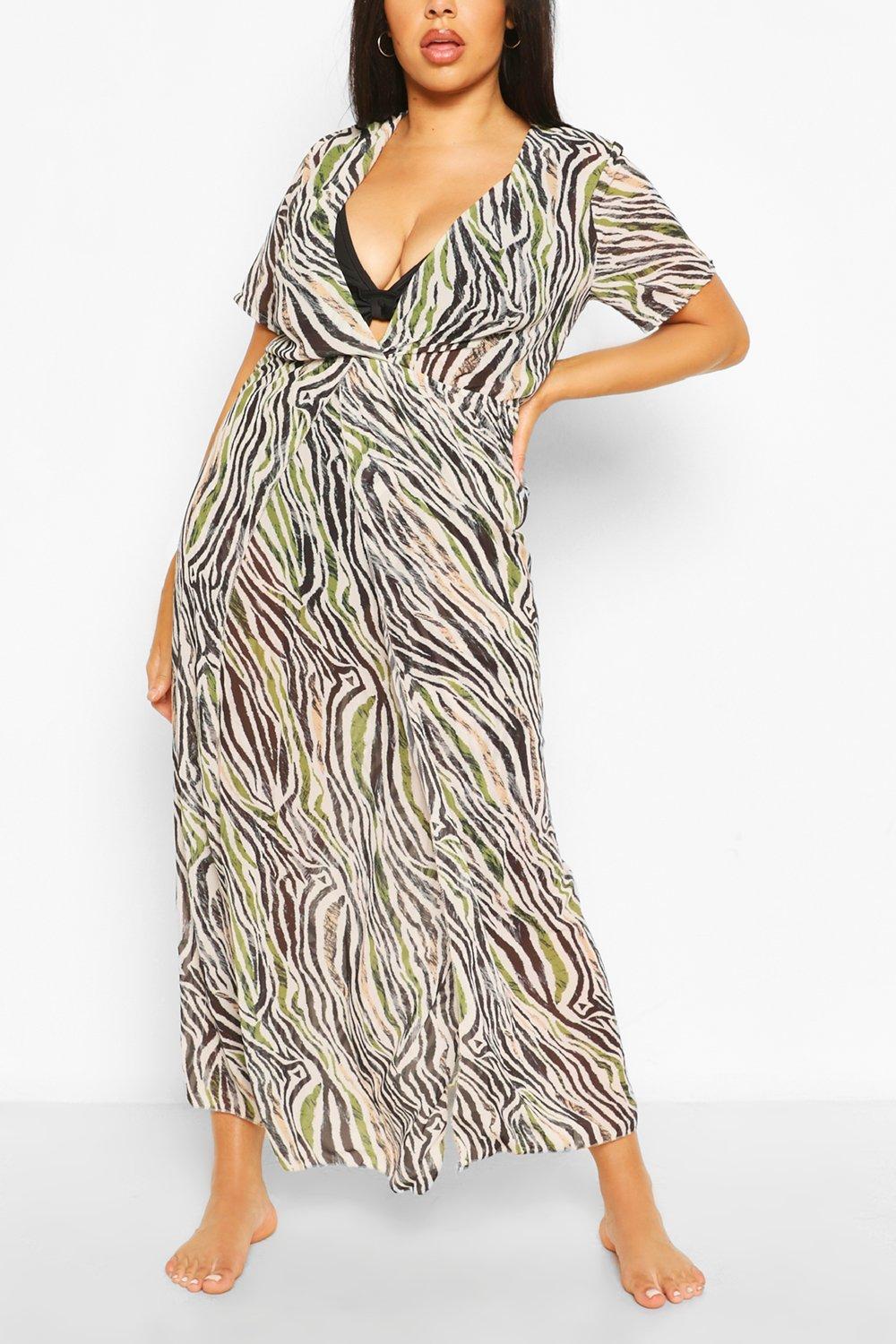 zebra print beach dress