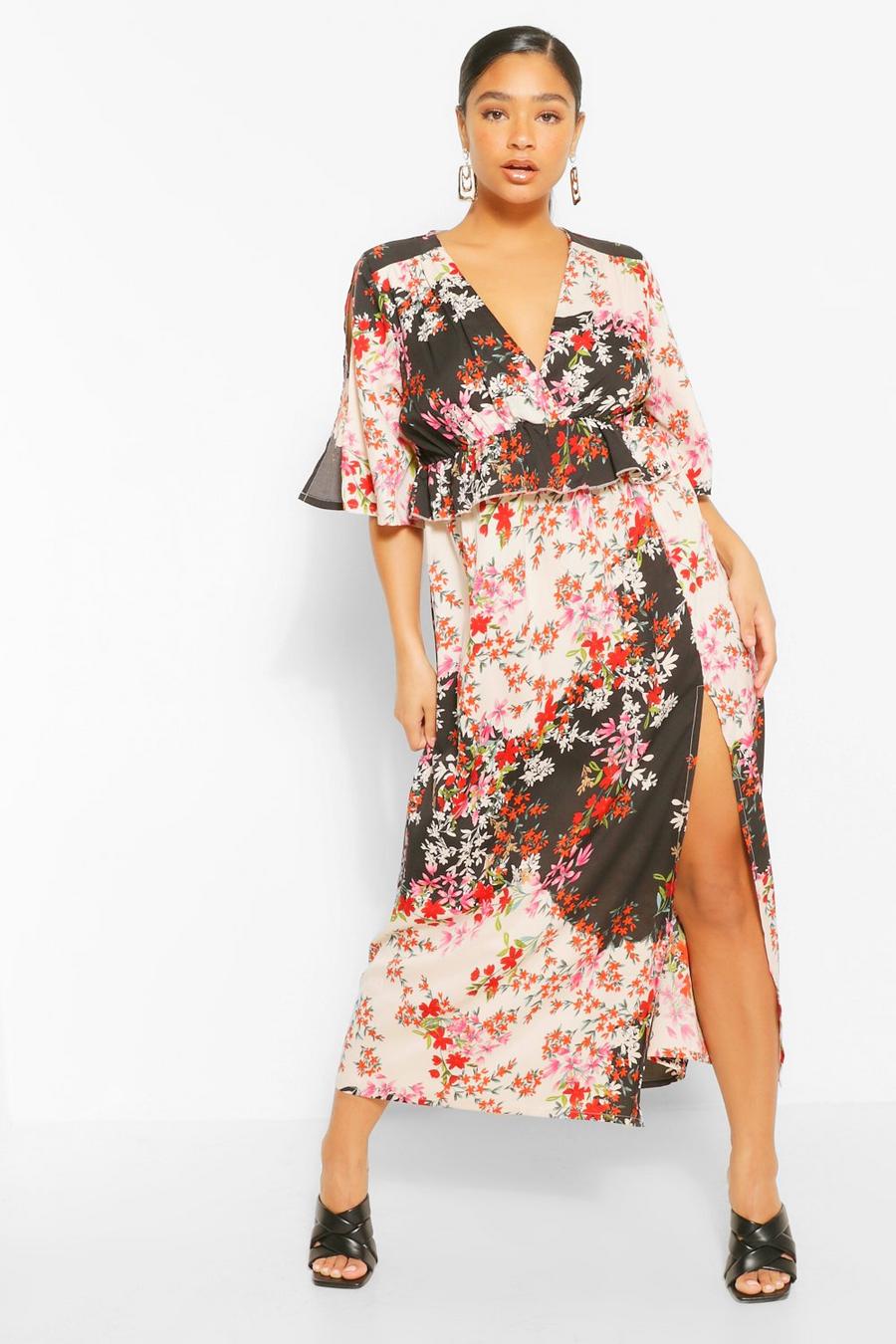 Plus Woven Floral Ruffle Midaxi Dress image number 1