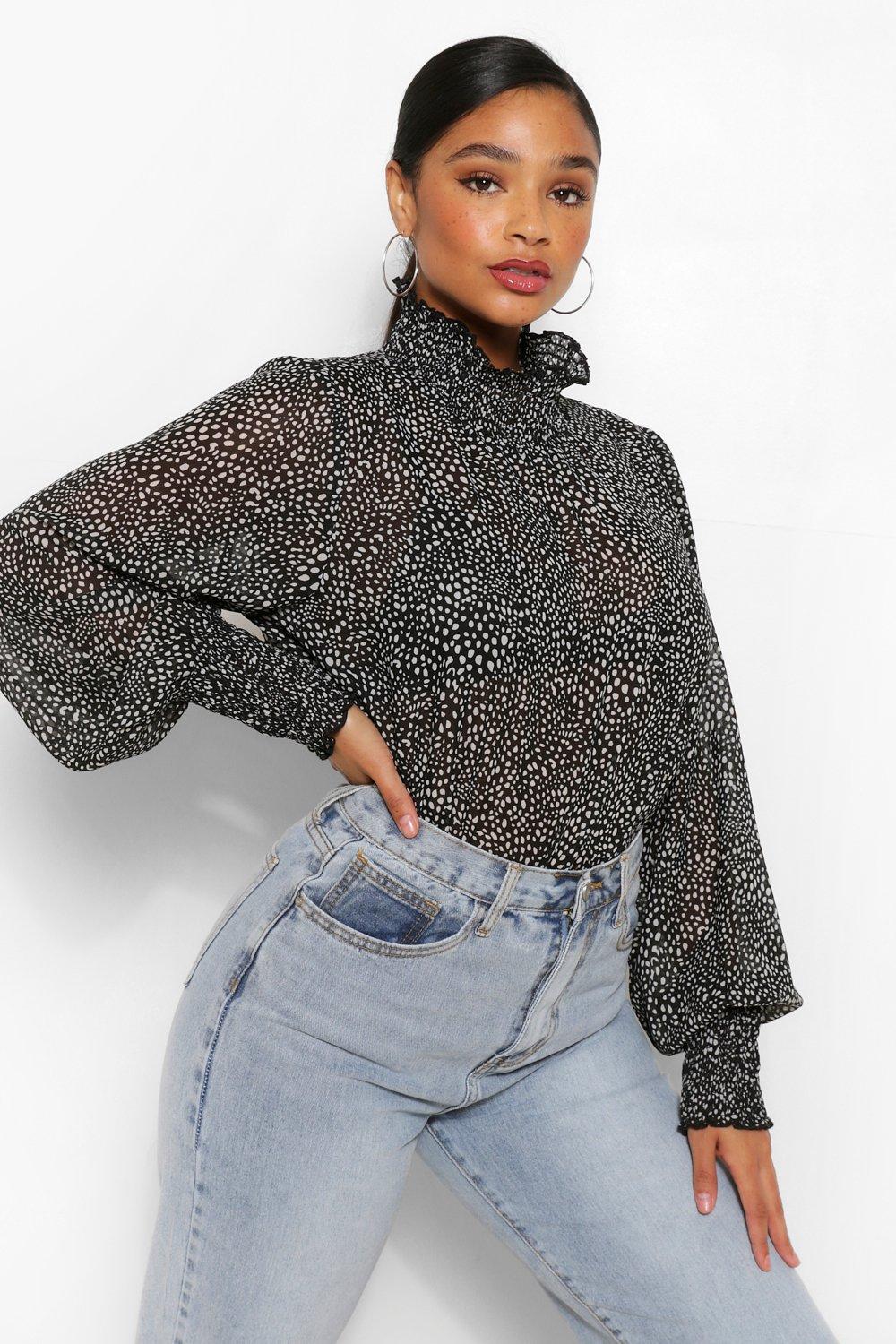 boohoo plus blouses