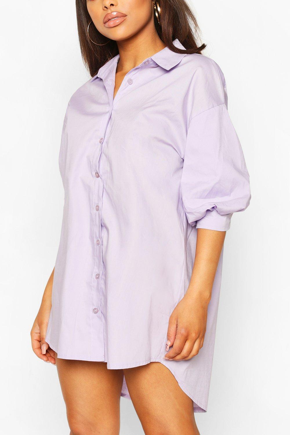 lavender shirt dress