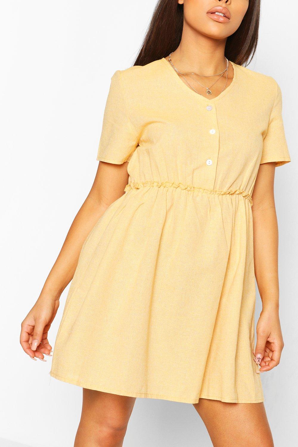 boohoo linen dress