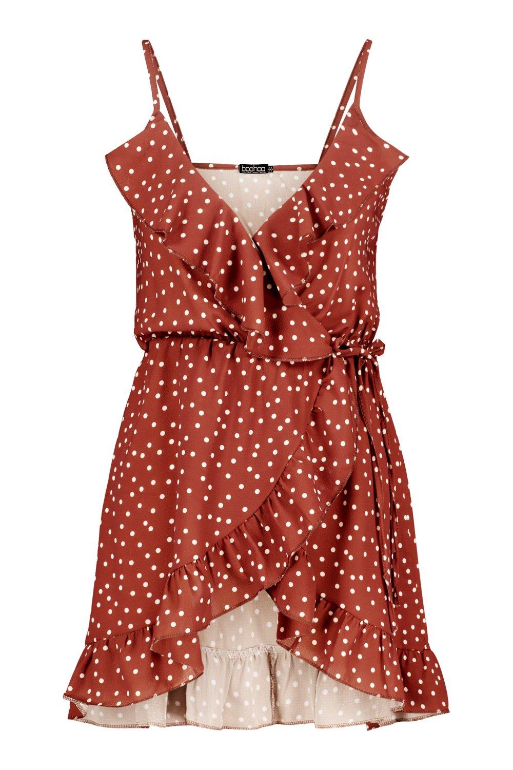 Boohoo red hotsell spotty dress