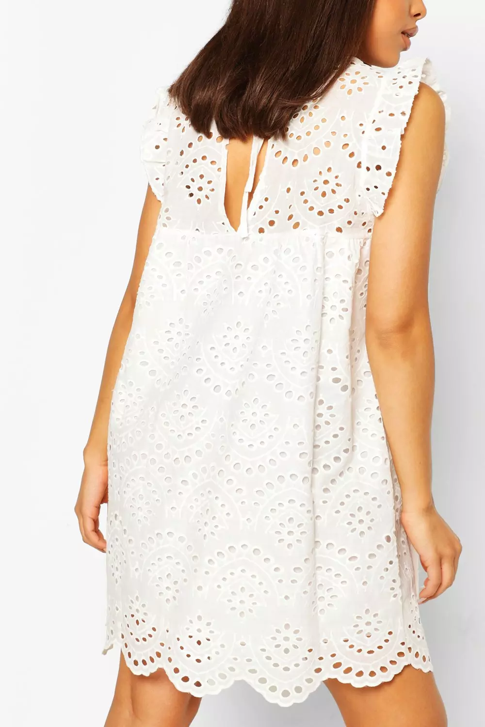 White broderie smock store dress