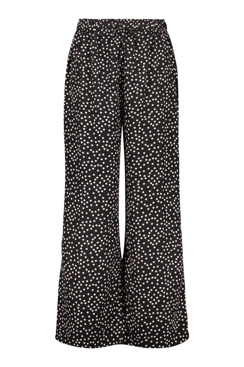 Plus Velvet Studded Wide Leg Pants