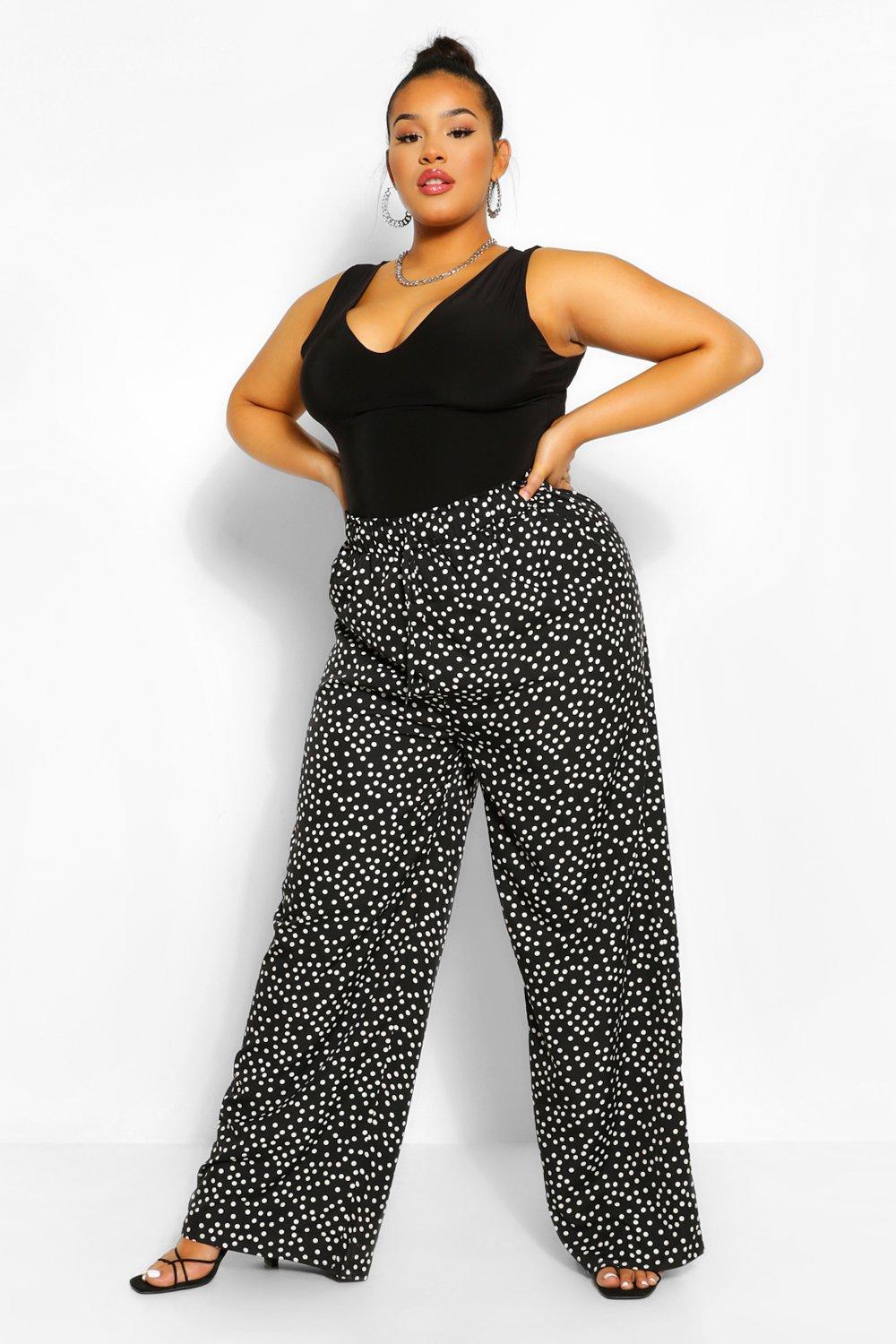 LEG-T {Seeing Spots} Black Leggings w/White Polka Dots EXTENDED