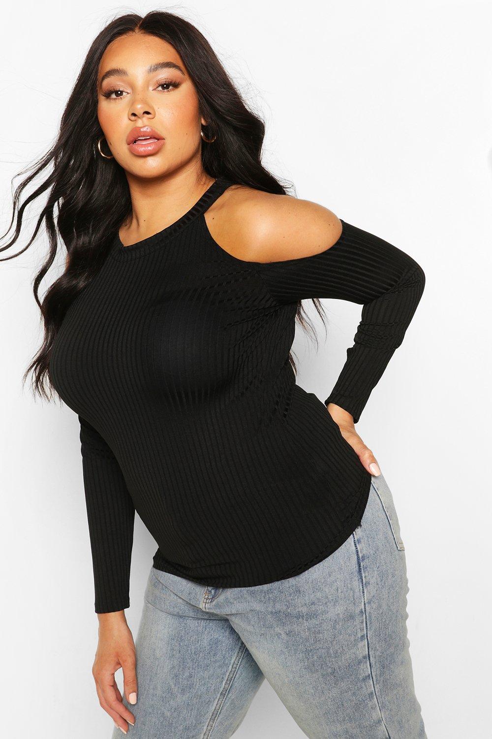 cold shoulder fitted tops
