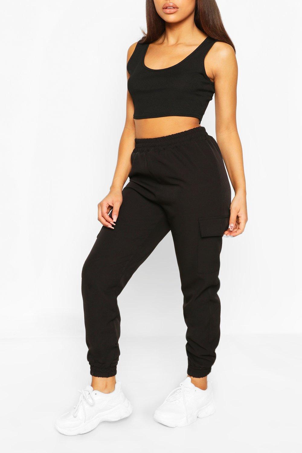 black utility joggers womens