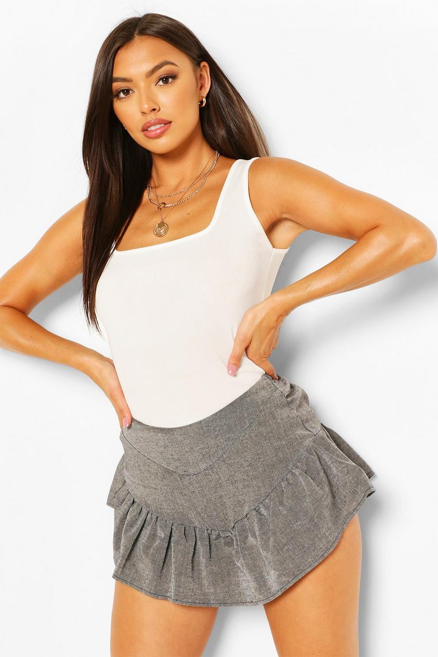 Petite Linen Look Frill Hem Skort image number 1