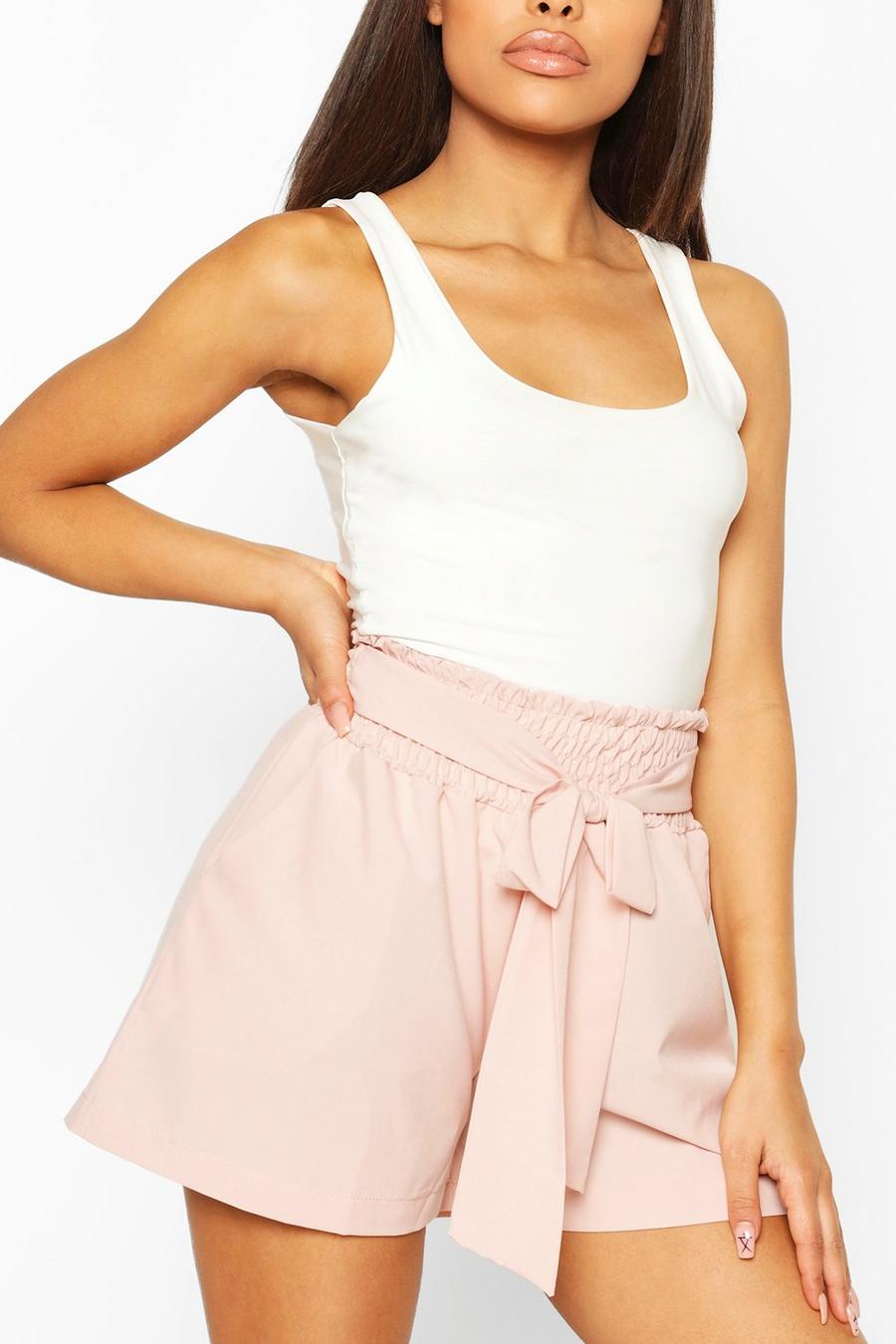 Rose Petite Shirred Tie Front Shorts image number 1