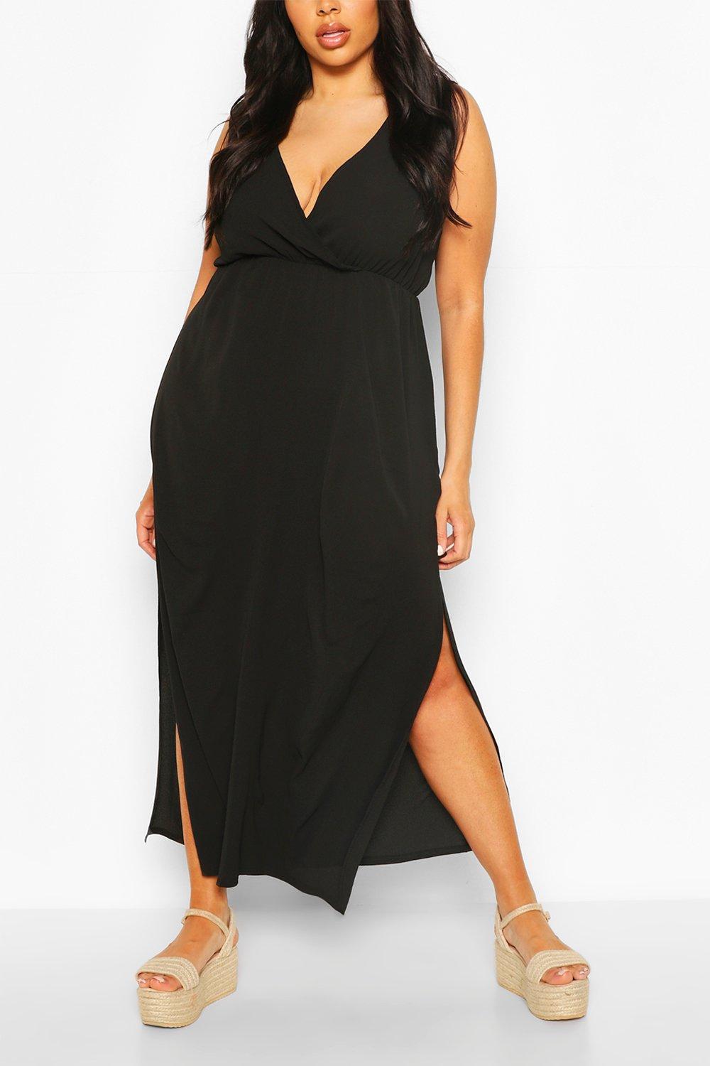 Plus Size Double Split Maxi Dress