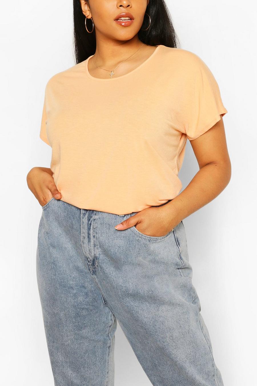 Plus - T-shirt basique oversize , Abricot image number 1