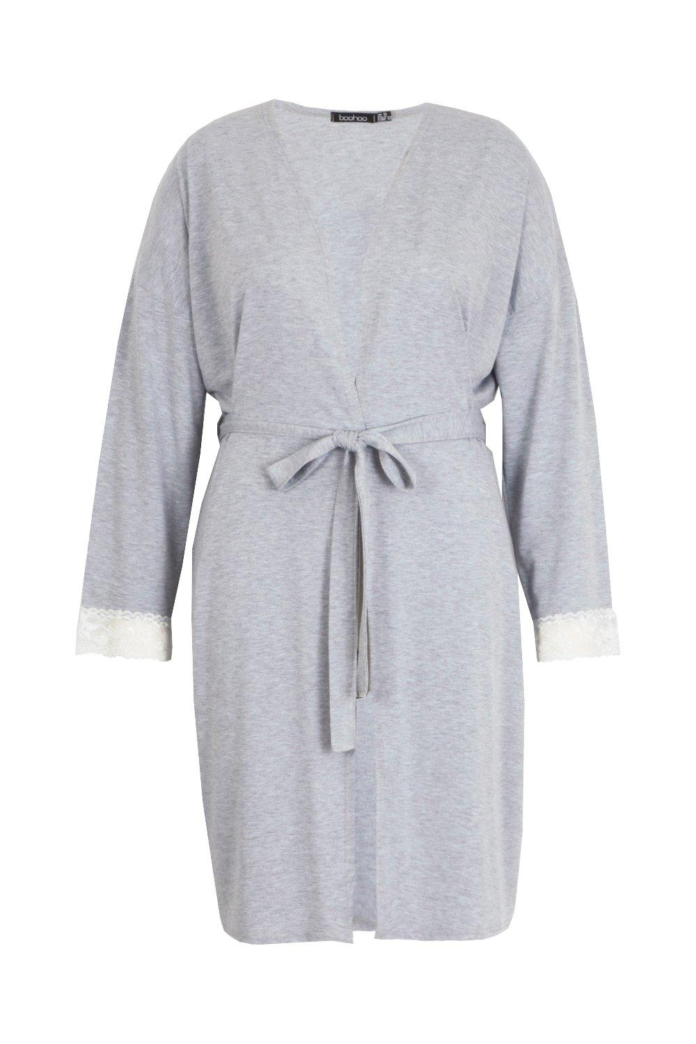 lace trim dressing gown