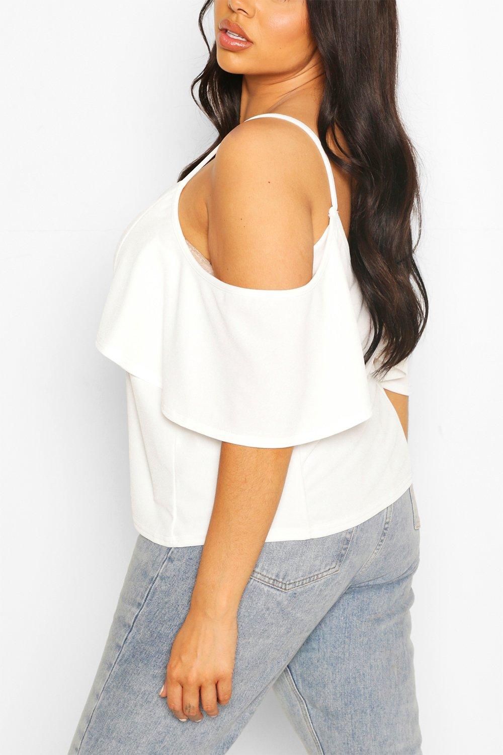 Plus Cold Shoulder Cami Top boohoo NO