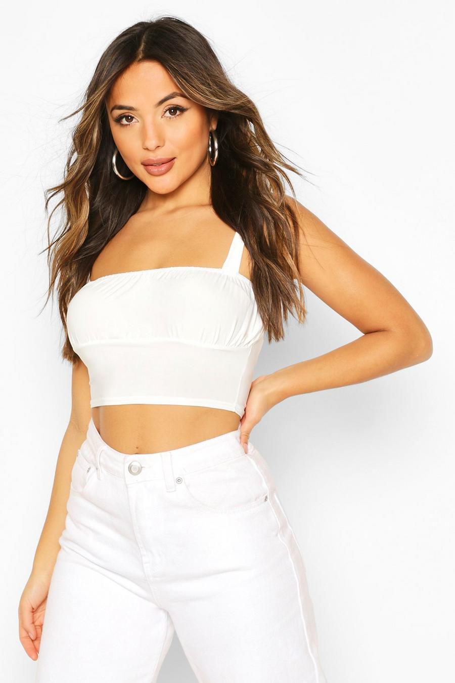 Petite Ruched Front Cami Crop Top image number 1