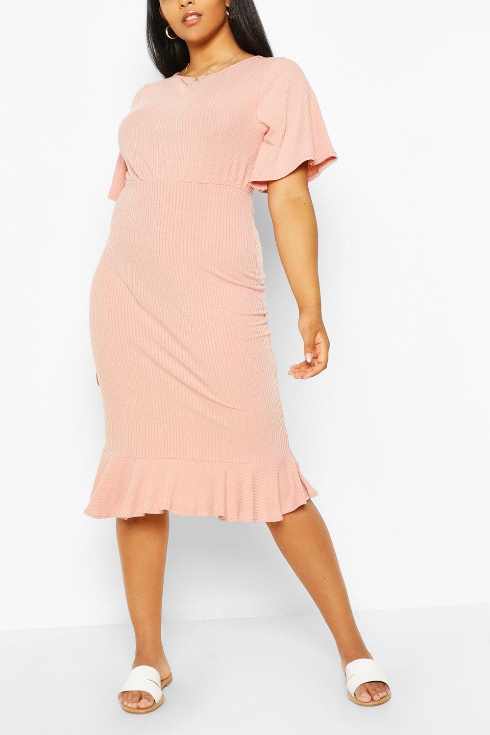 Midi dress hotsell with ruffle hem