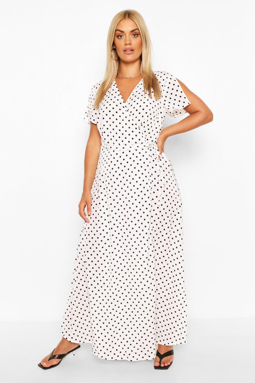 Boohoo polka outlet dot wrap dress