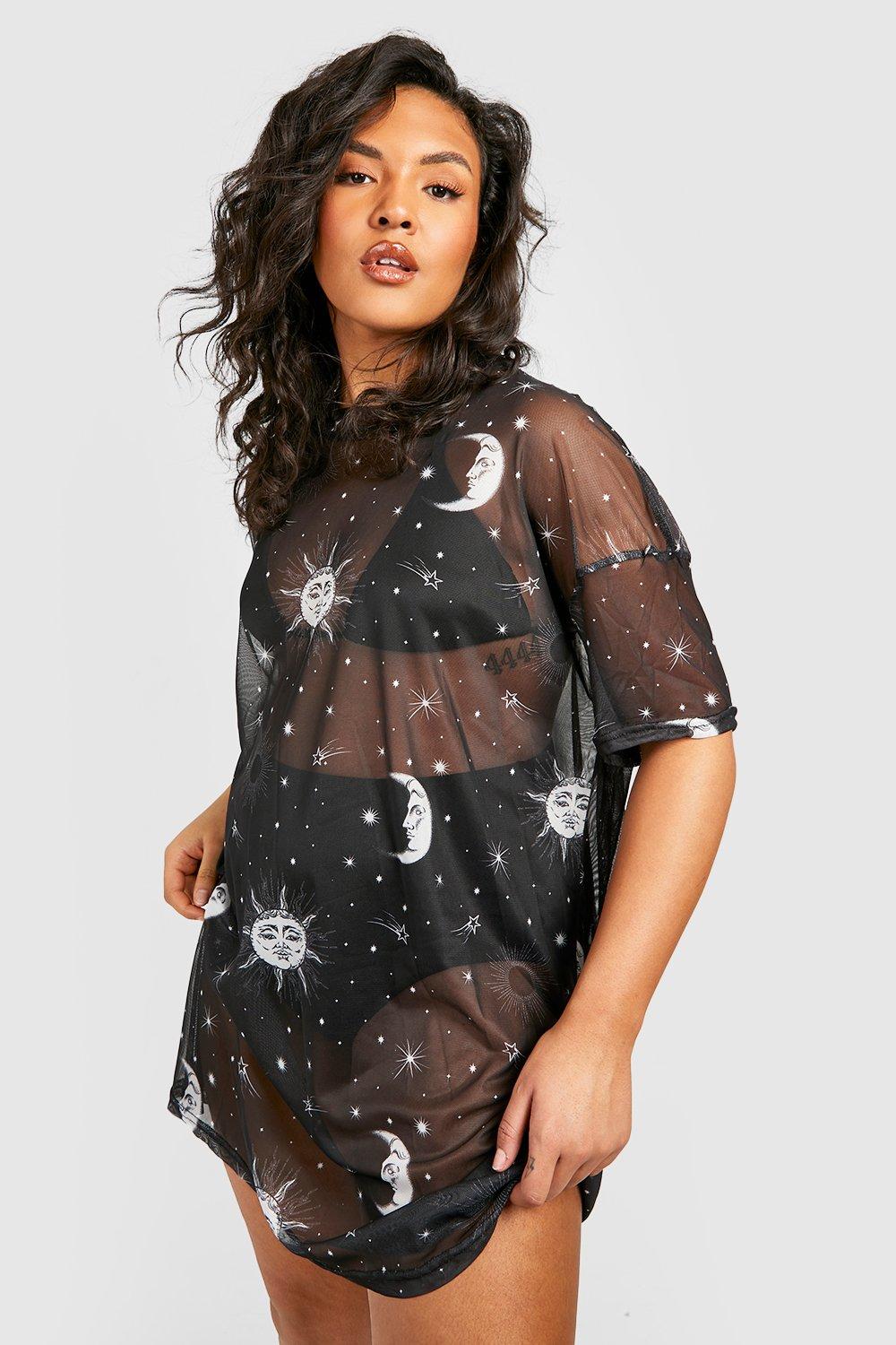 sun and moon t shirt dress