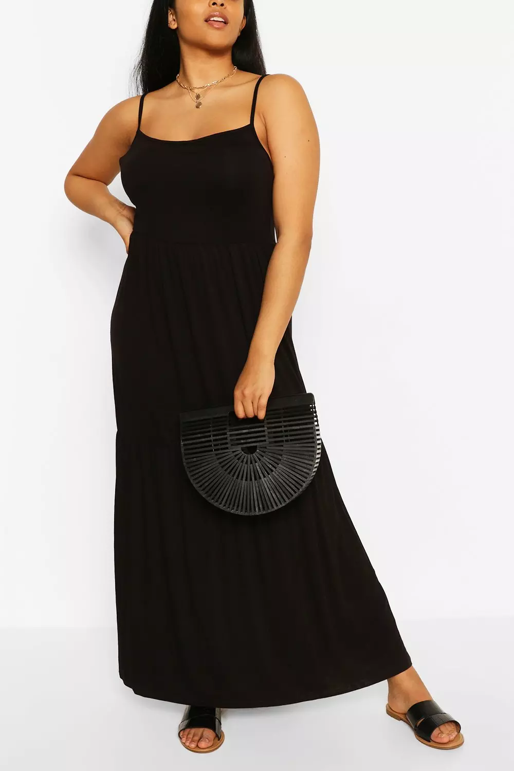 Plus size 2025 strappy maxi dress