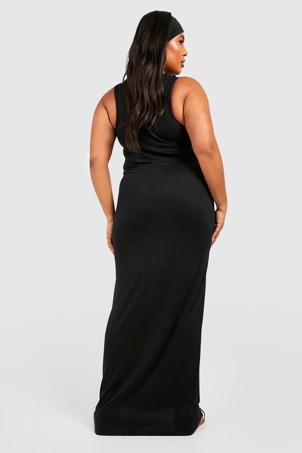 scoop neck jersey maxi dress