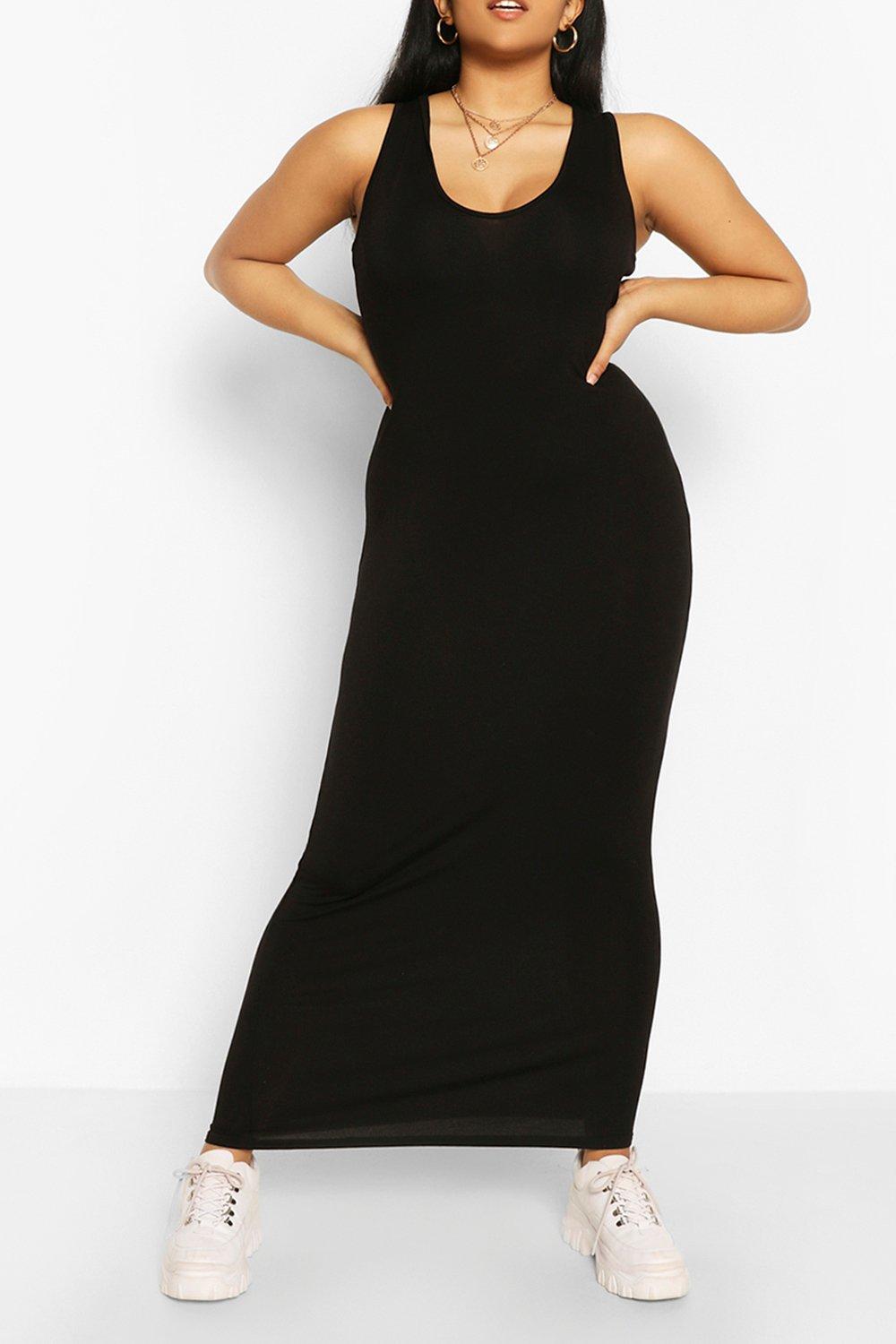 Plus Scoop Neck Jersey Maxi Dress boohoo NO