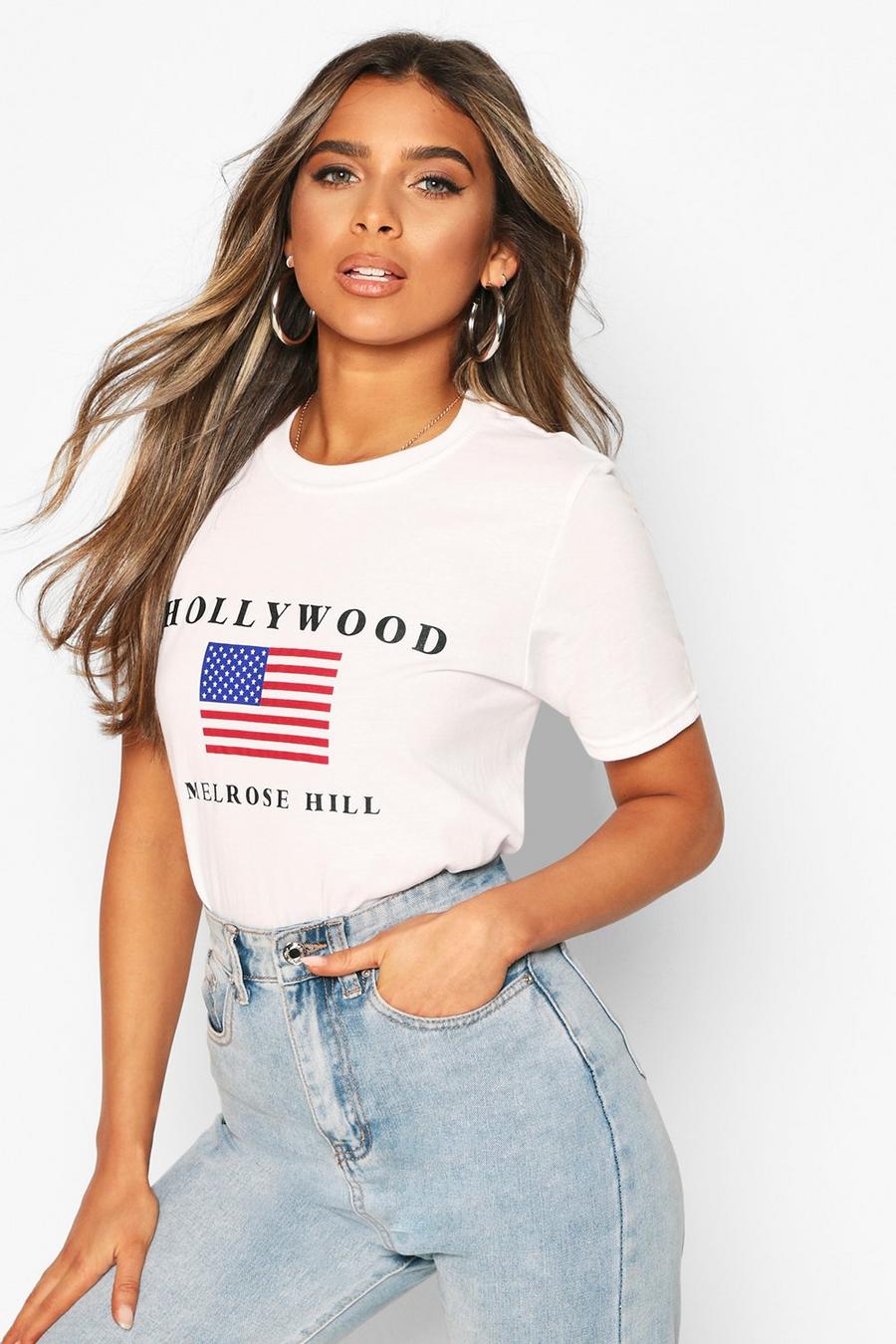 Petite Hollywood Flag T-Shirt image number 1