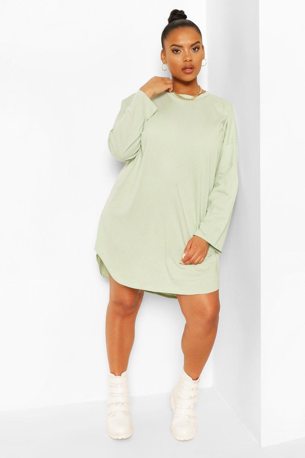 Curved hem t outlet shirt dress