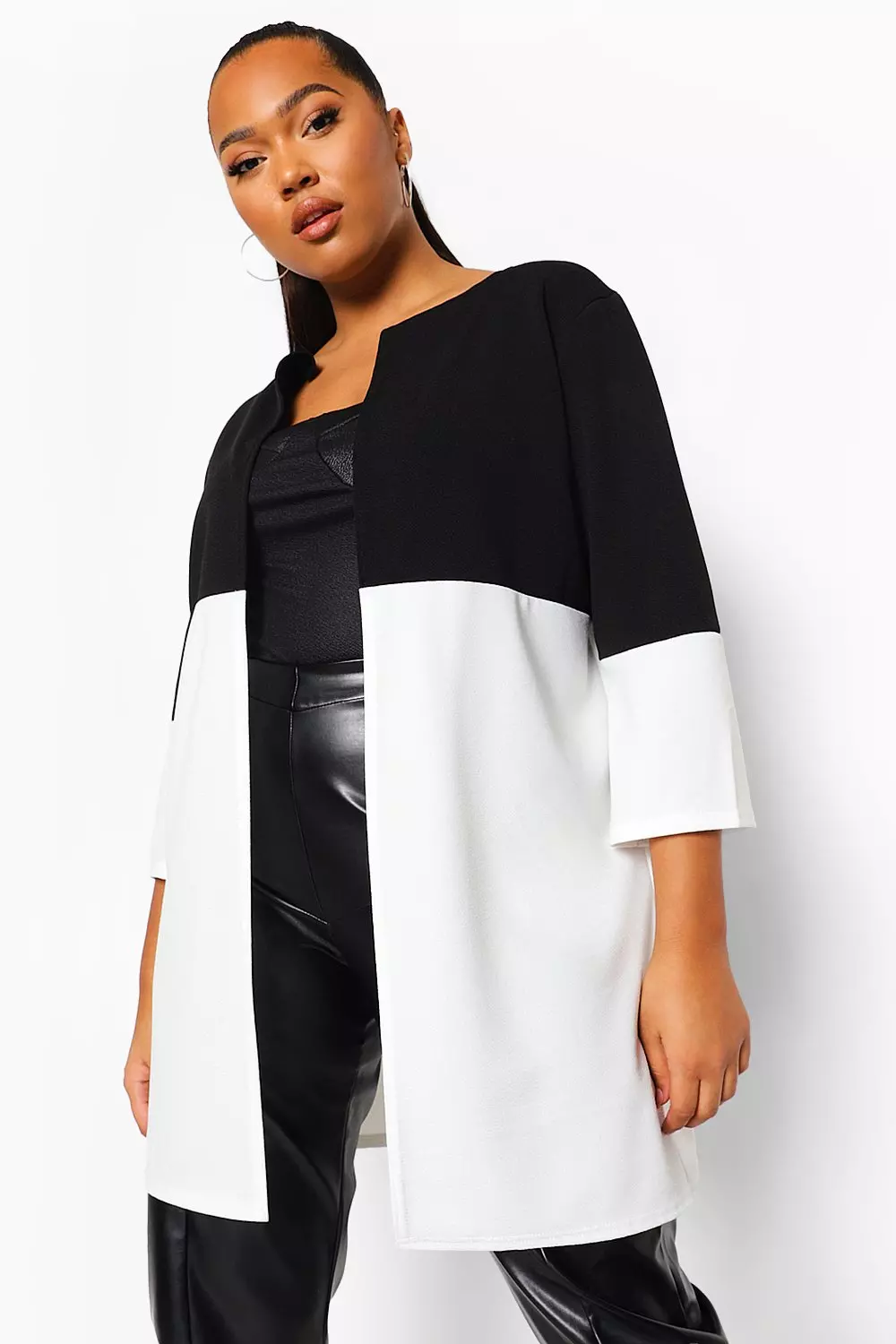 Plus size white duster jacket hotsell