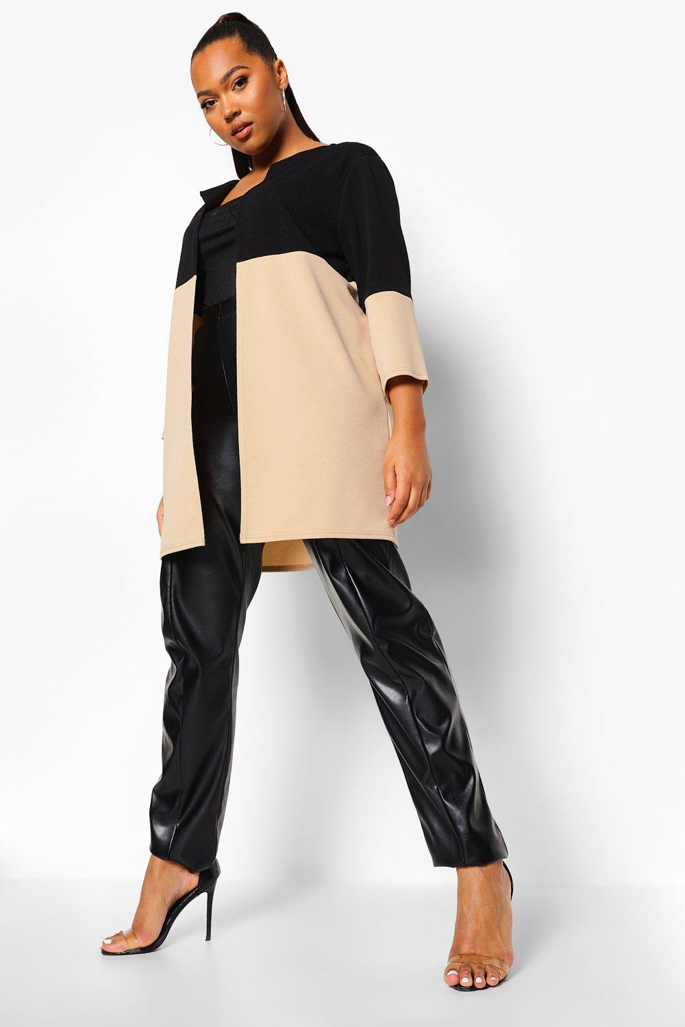 Plus Woven Pocket Duster Coat