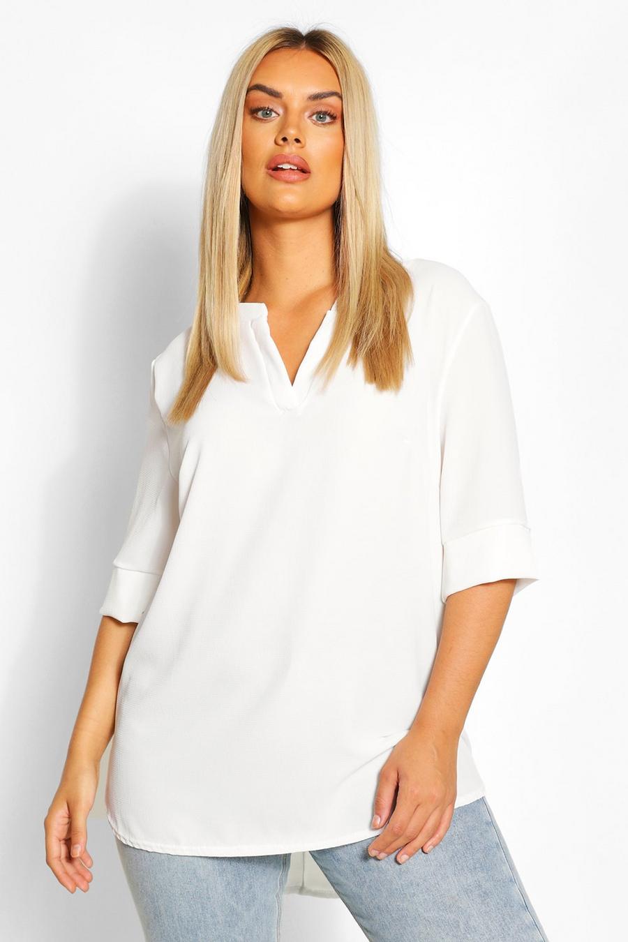 Plus V Neck 3/4 Tunic Top image number 1