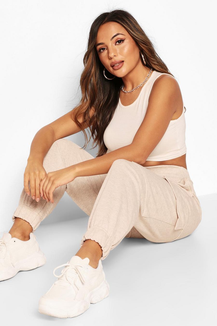 Stone beige High Rise Utility Dad Jeans