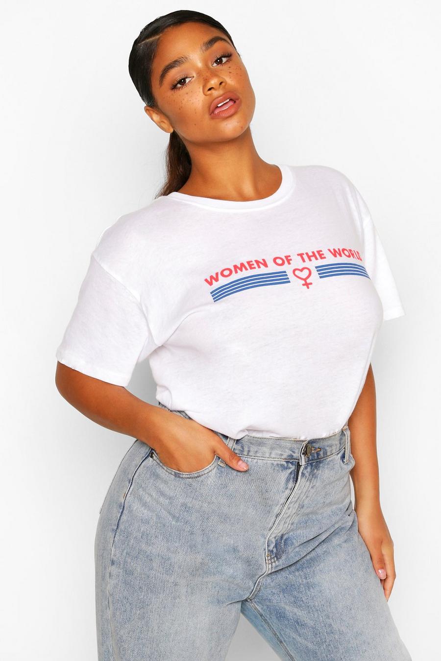 Plus T-Shirt mit „Women Of The World“ Slogan image number 1