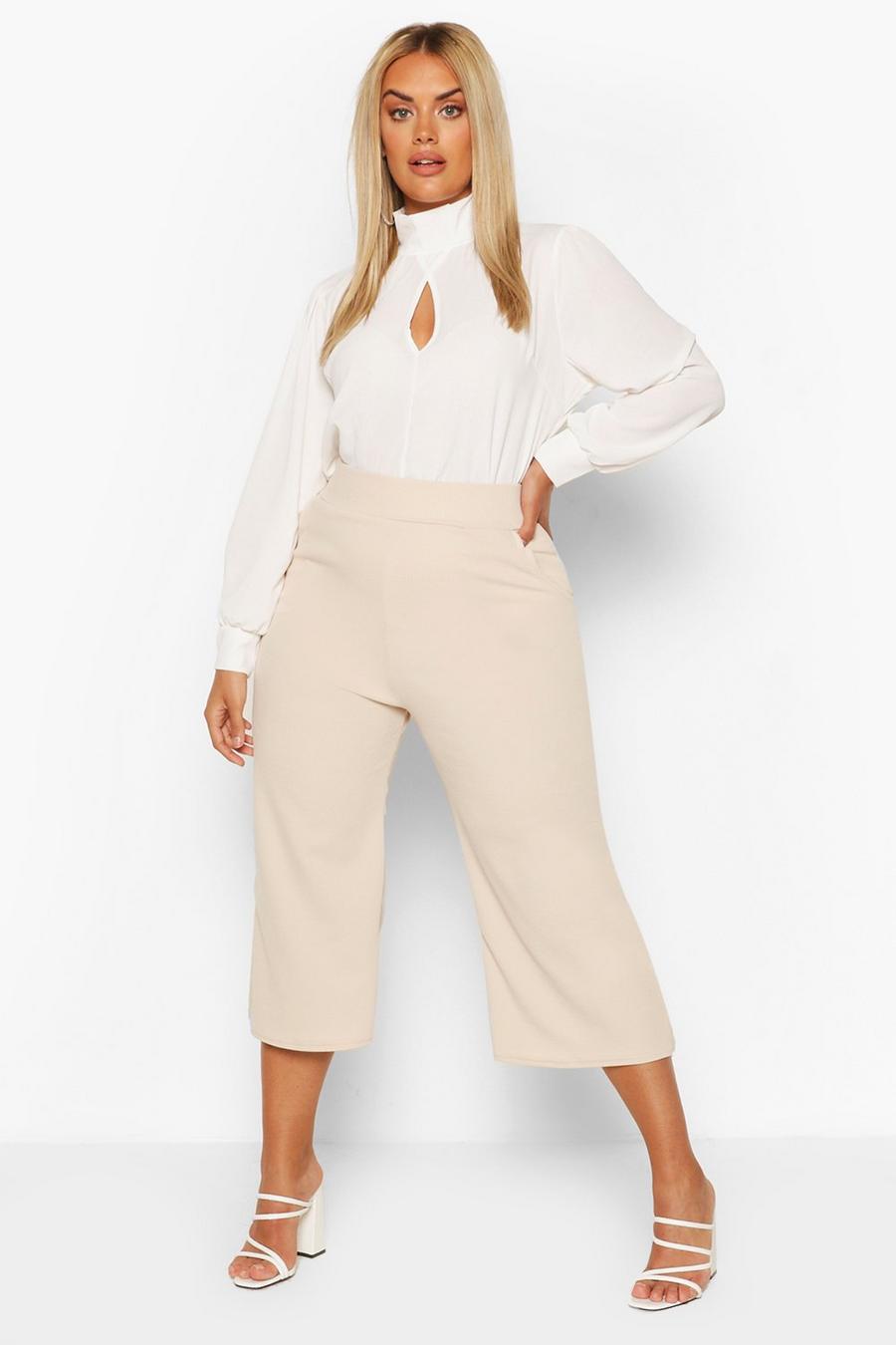 Plus High-Waist Culottes image number 1