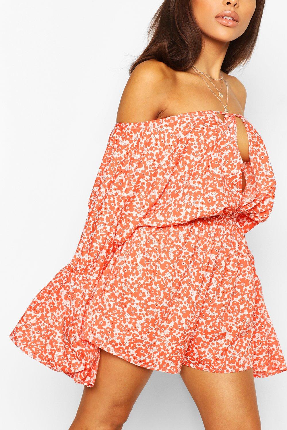 bright orange playsuit