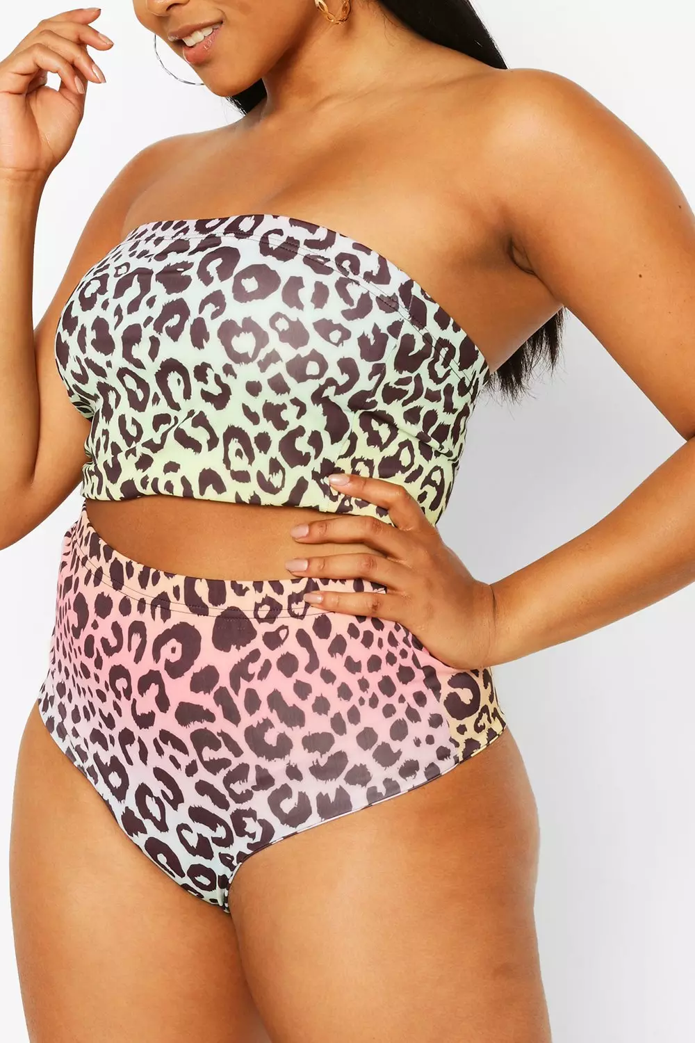 Lilac Plus Ombre Leopard High Waisted Bikini alternative image