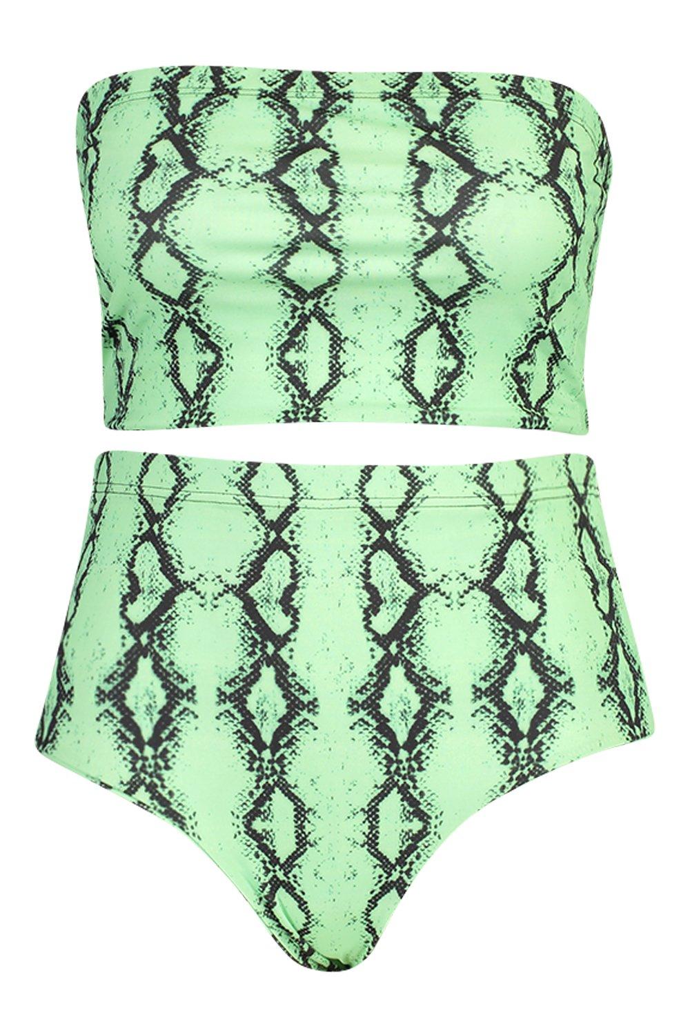 Plus Neon Snake High Waisted Bikini