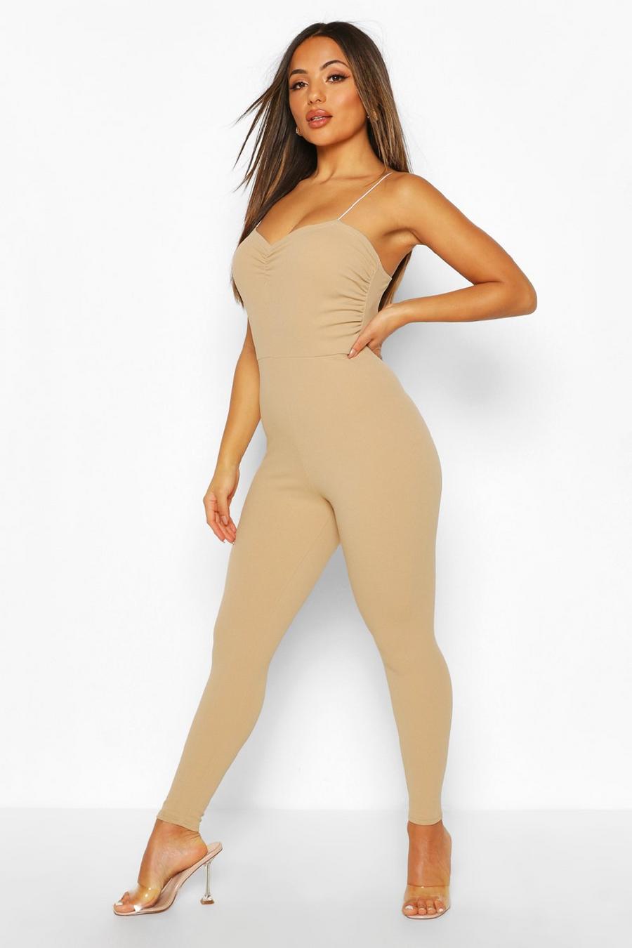 Nude Petite Ruched Cami Jumpsuit image number 1