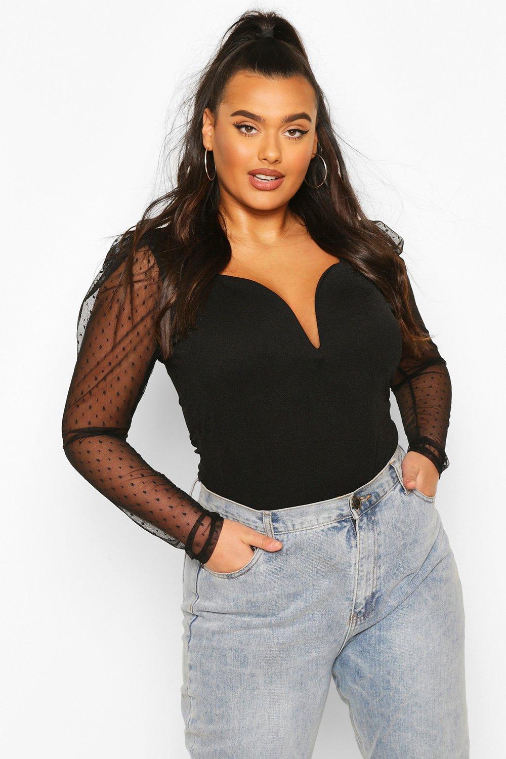 boohoo plus size bodysuits