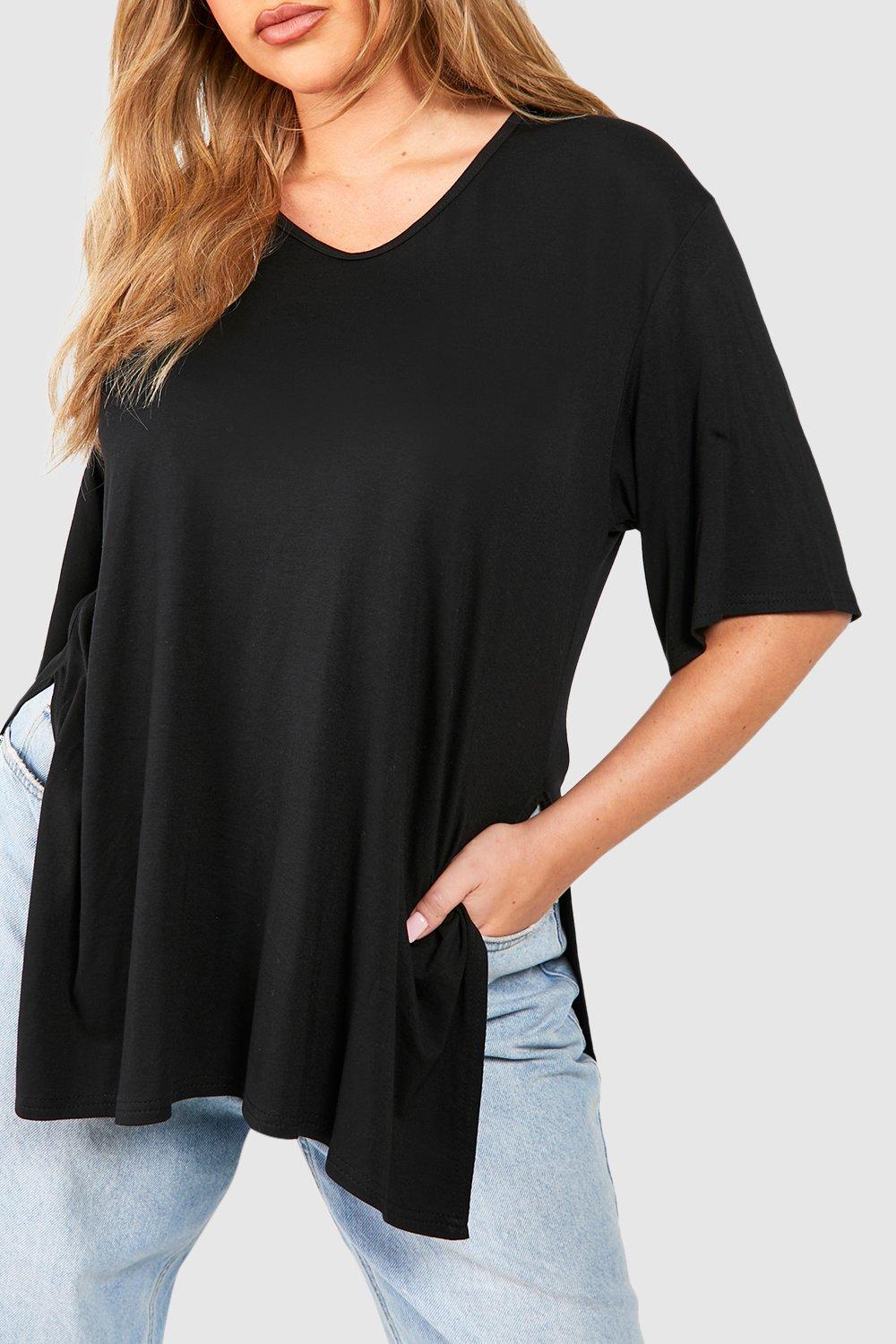 Yours Plus Size Black Longline Tshirt 14