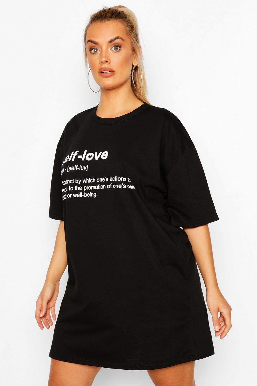 Women's Plus 'Self Love' T-shirt Dress | Boohoo UK