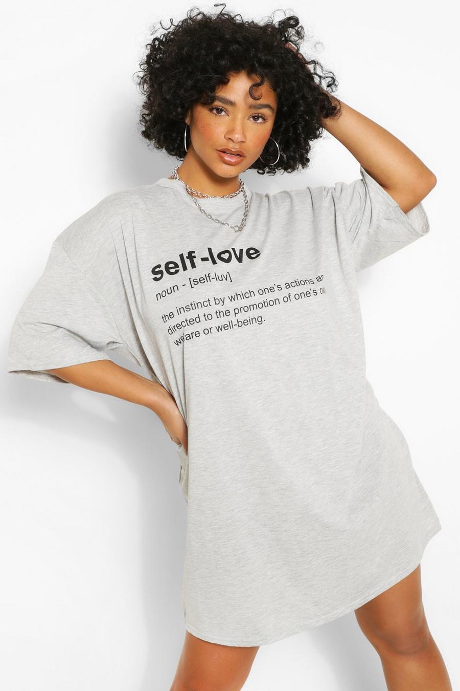 Grey Plus 'Self Love' T-shirt Dress image number 1