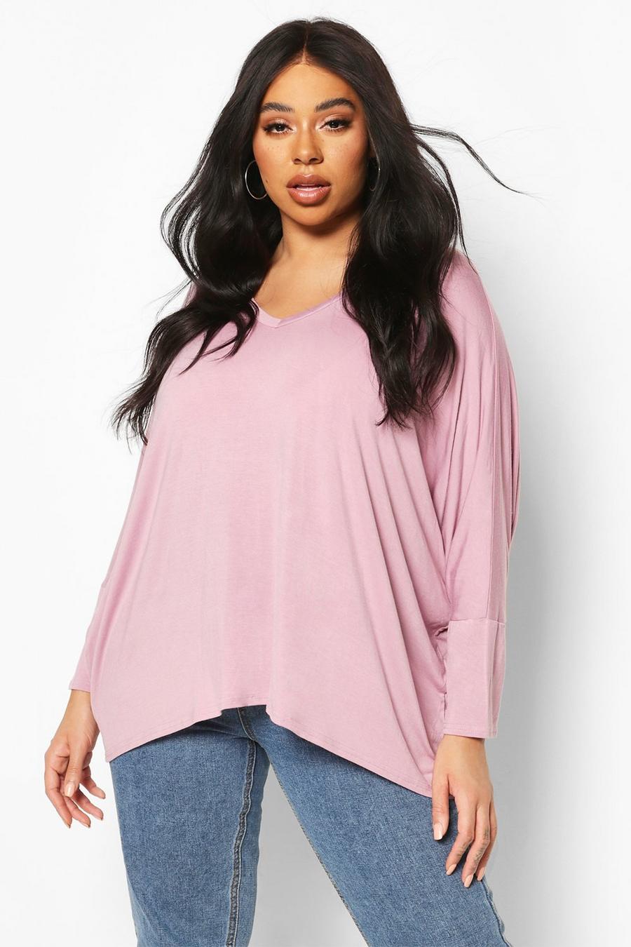 Lilac Plus Boxy Slouchy T-Shirt image number 1