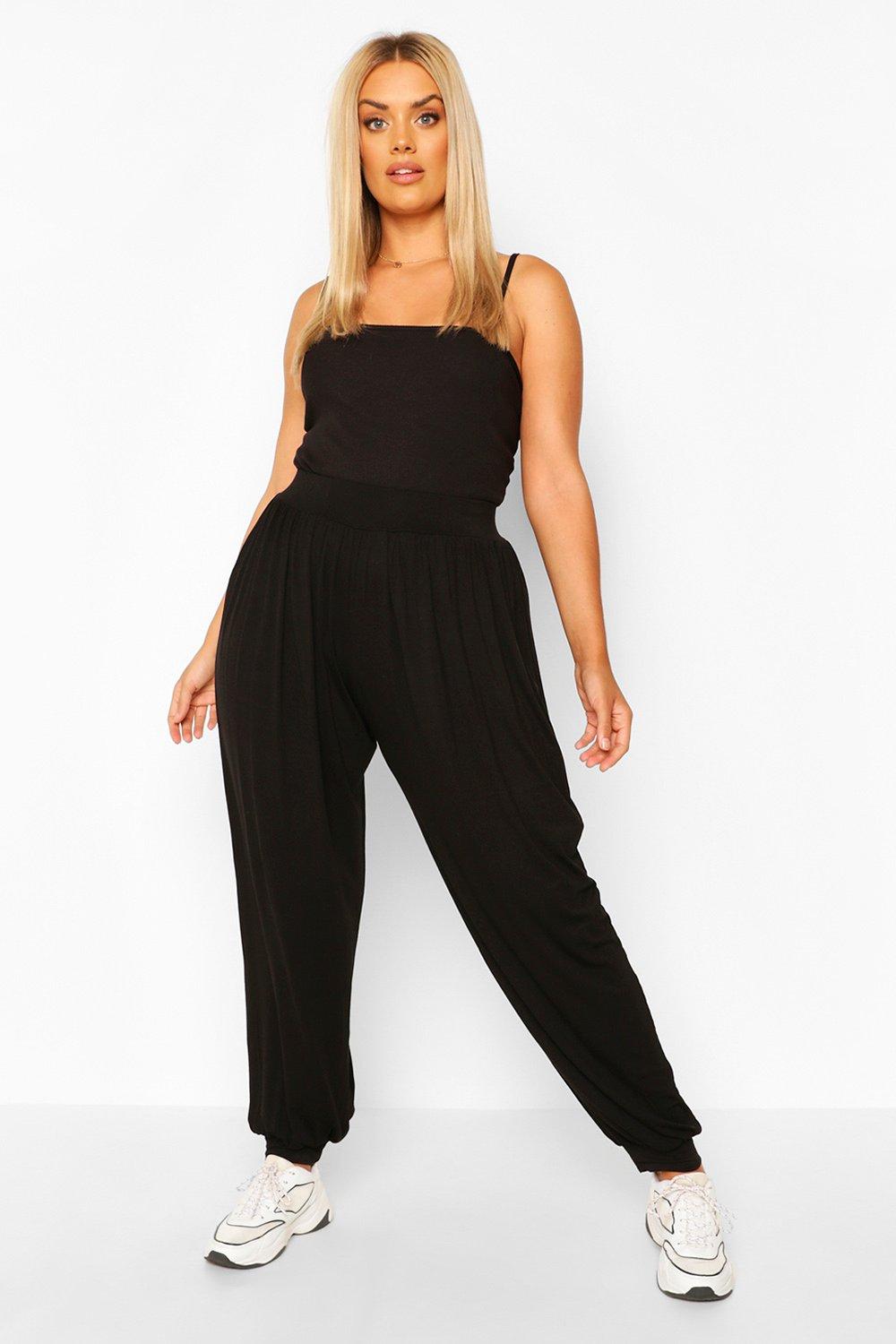 plus size jersey harem pants