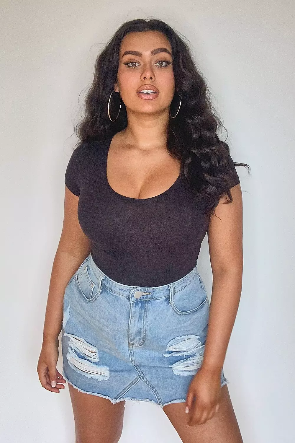 Distressed denim skirt outlet plus size